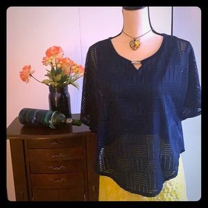 Zac & Rachel Navy Summer Flowy Blouse